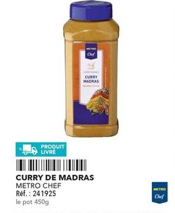 Metro - Chef Curry Madras offre sur Metro