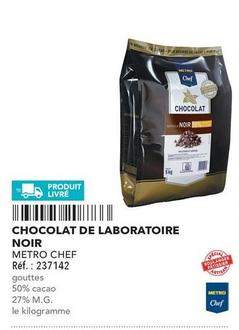 Metro - Chef Chocolat De Laboratoire Noir offre sur Metro