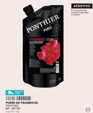  Ponthier - Purée De Framboise offre sur Metro