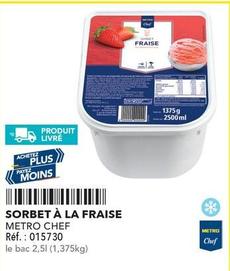 Metro Chef - Sorbet À La Fraise  offre sur Metro