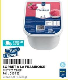 Metro Chef - Sorbet À La Framboise  offre sur Metro