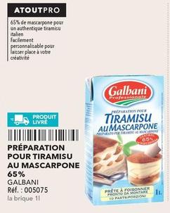 Galbani - PRÉPARATION POUR TIRAMISU AU MASCARPONE 65% offre sur Metro