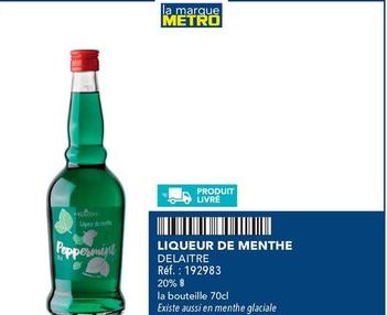 Delaitre - Liqueur De Menthe  offre sur Metro