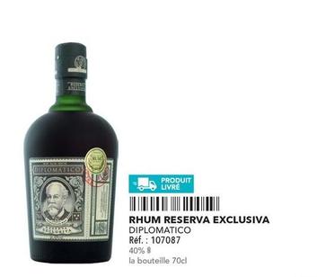 Diplomatico - Rhum Reserva Exclusiva Rhum Reserva Exclusiva offre sur Metro