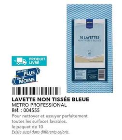 Metro - Lavette Non Tissée Bleue  offre sur Metro