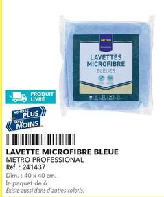 Metro - Lavette Microfibre Bleue  offre sur Metro