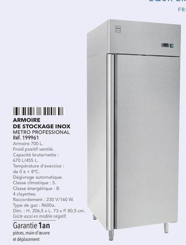 Metro Professional - Armoire De Stockage Inox offre sur Metro