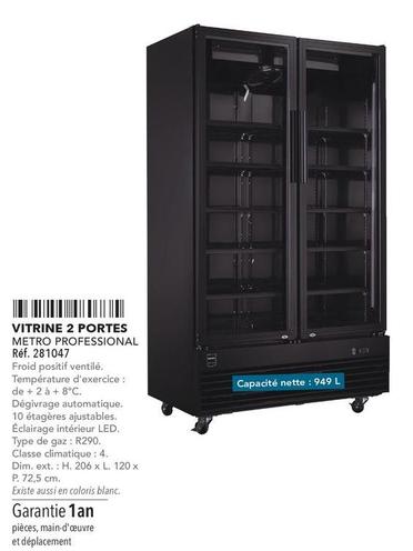 Metro Professional - Vitrine 2 Portes offre sur Metro