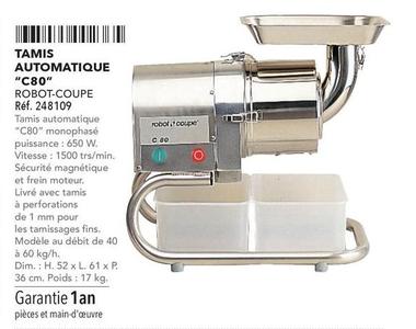  Robot Coupe - Tamis Automatique C80 offre sur Metro