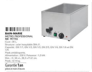 Metro Professional - Bain Marie offre sur Metro