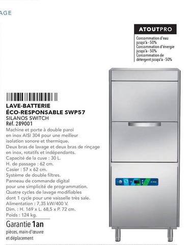 Silanos Switch - Lave Batterie Éco Responsable SWP57 offre sur Metro
