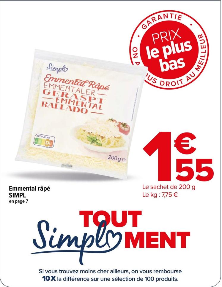 Emmental offre à 1,55€ sur Carrefour Express