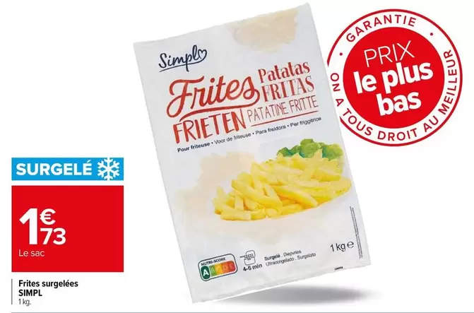 TOUS - frites surgelées offre sur Carrefour Express