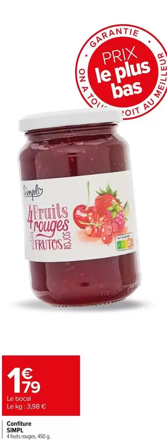 Simpl - Confiture  offre à 1,79€ sur Carrefour Express