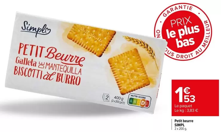 Simpl - Petit Beurre offre à 1,53€ sur Carrefour Express