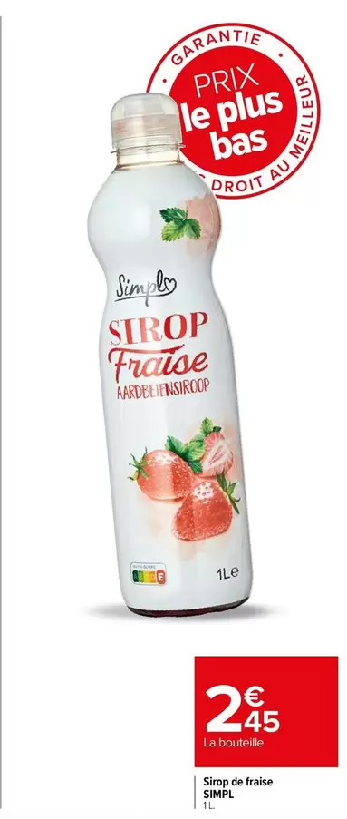 Simpl - Sirop De Fraise offre à 2,45€ sur Carrefour Express