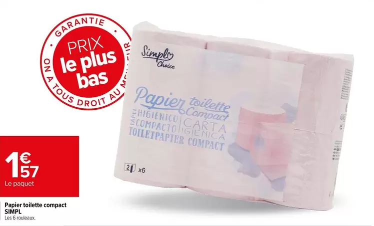 TOUS - Papier Toilette offre sur Carrefour Express