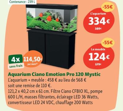 Aquarium Ciano Emotion Pro 120 Mystic offre à 124€ sur Maxi Zoo