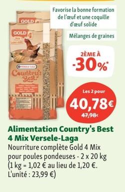 Alimentation Country's Best 4 Mix Versele-laga offre à 23,99€ sur Maxi Zoo