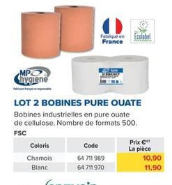 MP Hygiene - Lot 2 Bobines Pure Ouate offre à 10,9€ sur Prolians
