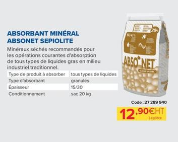 Absorbant Minéral Absonet Sepiolite offre à 12,9€ sur Prolians