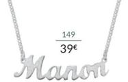 Collier Prenom Argent 45cm offre à 39€ sur Auchan Hypermarché