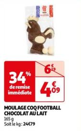 Moulage Coq Football Chocolat Au Lait  offre à 4,09€ sur Auchan Hypermarché