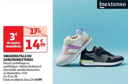  Inextenso - Sneakers Fille Ou Garçon offre à 14,99€ sur Auchan Hypermarché