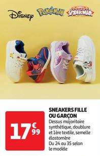 Disney - Sneakers Fille Ou Garçon offre à 17,99€ sur Auchan Hypermarché