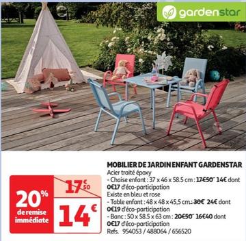 Gardenstar - Mobilier De Jardin Enfant  offre à 14€ sur Auchan Hypermarché
