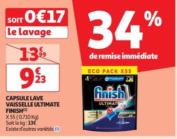 Finish - Capsule Lave Vaisselle Ultimate offre à 9,23€ sur Auchan Hypermarché