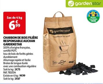 Gardenstar - Charbon De Bois Filière Responsable Auchan  offre à 6,99€ sur Auchan Hypermarché