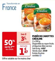 Créaline - Purée De Carottes offre à 1,87€ sur Auchan Hypermarché
