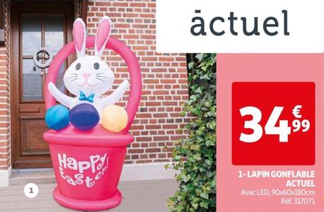 Actuel - Lapin Gonflable  offre à 34,99€ sur Auchan Hypermarché