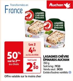 Auchan - Lasagnes Chèvre Épinards offre à 3,33€ sur Auchan Hypermarché