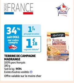 Madrange - Terrine De Campagne offre à 1,18€ sur Auchan Hypermarché