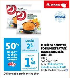Auchan - Purée De Carotte, Potiron Et Patate Douce Surgelée offre à 2,95€ sur Auchan Hypermarché
