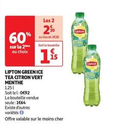 Lipton - Green Ice Tea Citron Vert Menthe offre à 1,15€ sur Auchan Hypermarché