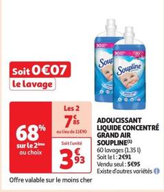 Soupline - Adoucissant Liquide Concentré Grand Air offre à 3,93€ sur Auchan Hypermarché