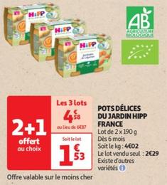 Hipp - Pots Délices Du Jardin France offre à 1,53€ sur Auchan Hypermarché