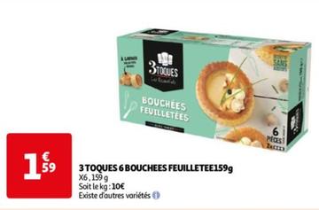 3 Toques - 6 Bouchees Feuilletee offre à 1,59€ sur Auchan Hypermarché