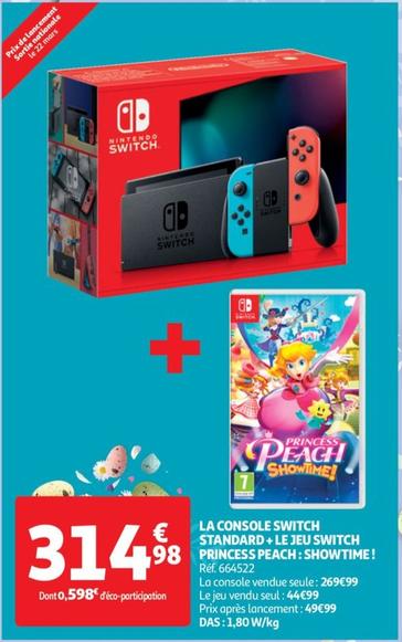 Nintendo - La Console Switch Standard + Le Jeu Switch Princess Peach:Showtime! offre à 314,98€ sur Auchan Hypermarché