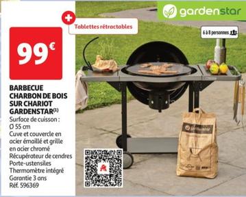 Gardenstar - Barbecue Charbon De Bois Sur Chariot  offre à 99€ sur Auchan Hypermarché