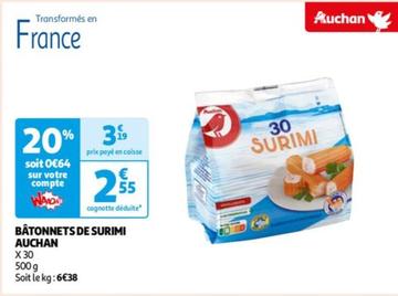 Auchan - Bâtonnets De Surimi offre à 3,19€ sur Auchan Hypermarché