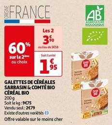 Céréal Bio - Galettes De Céréales Sarrasin&Comté Bio offre à 1,95€ sur Auchan Hypermarché