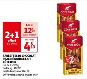 Côte D'or - Tablettes De Chocolat Praliné Double Lait offre à 4,13€ sur Auchan Hypermarché
