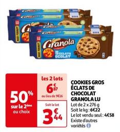 Lu - Cookies Gros Éclats De Chocolat Granola offre à 3,44€ sur Auchan Hypermarché