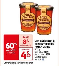 Miel L'apiculteur - De Monterroirs Pot En Verre offre à 5,99€ sur Auchan Hypermarché