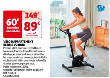 Fit - Velo D'Appartement BE Bike V2 Noir  offre à 89€ sur Auchan Hypermarché