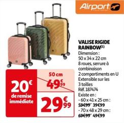 Airport - Valise Rigide Rainbow offre à 29,99€ sur Auchan Hypermarché
